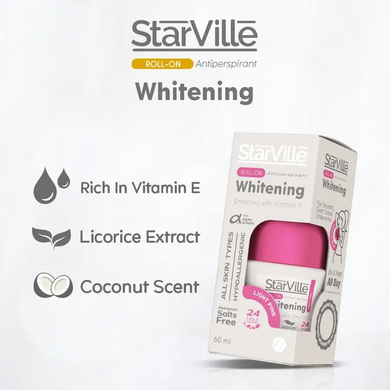 Starville Whitening Roll on Light Pink with Coconut Scent - 60 ml3.webp