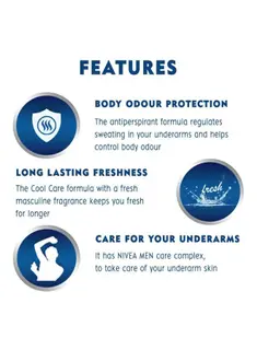 Nivea Men Cool Kick, Men's Deodorant, Fresh Scent, Roll-on 50ml 3.webp