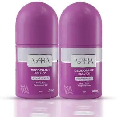 Azha Deodorant Roll On Berry Plus Scent 60ml (1+1)