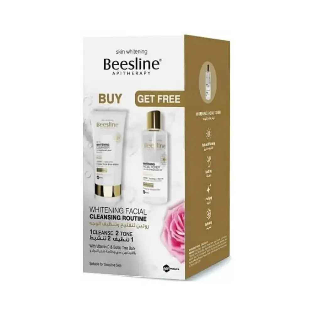 Beesline 4in1 Whitening Cleanser - 150 ml & Whitening Facial Toner - 200 ml (1+1) Promo Pack 