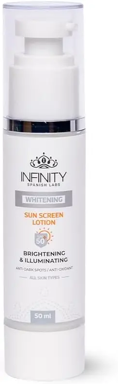Infinity Whitening Sunscreen Lotion SPF50+ Brightening & Illuminating Anti Dark Spots/Anti-Oxidant 50ml