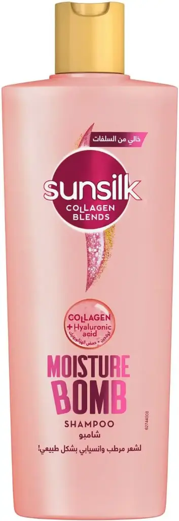 SUNSILK Collagen Blends sulfate free Shampoo, Moisture Bomb with Collagen & Hyaluronic acid, for instant hydration & frizz control, 350ml 