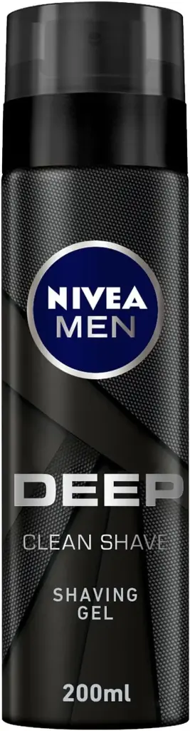 NIVEA MEN Shaving Gel, DEEP Clean Shave Antibacterial Black Carbon, 200ml