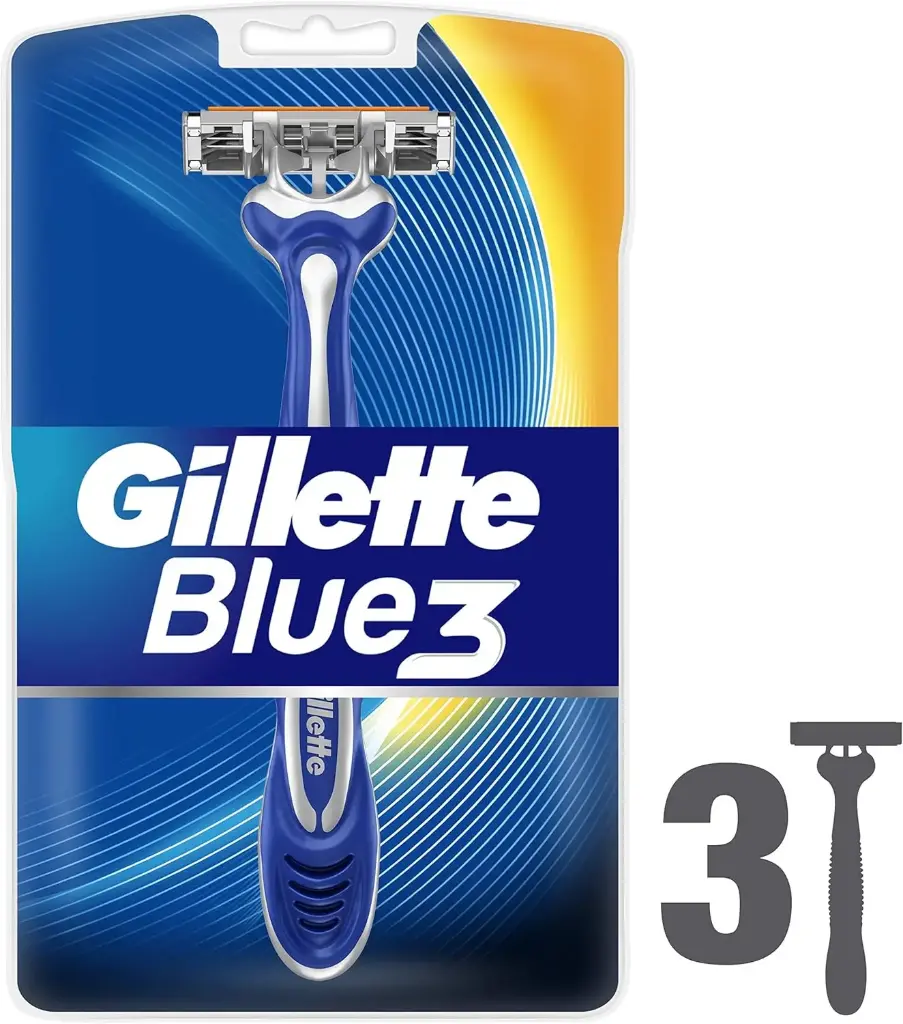 Gillette Blue3 Men’s Disposable Razors, 3 count