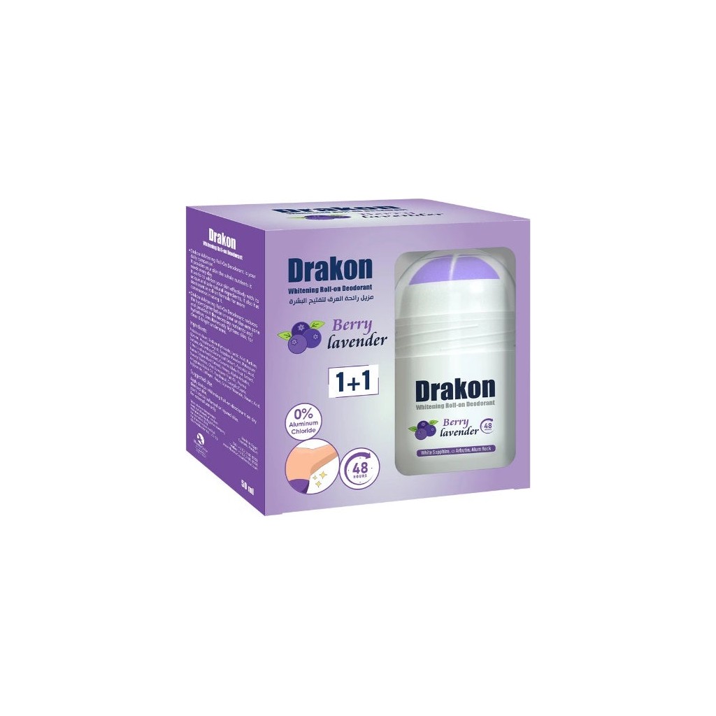 Drakon Whitening Roll-On Deodorant – Berry Lavender 50ml 1+1