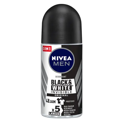 [koz169] nivea men black & white invisible original 5IN1  50ML roll on