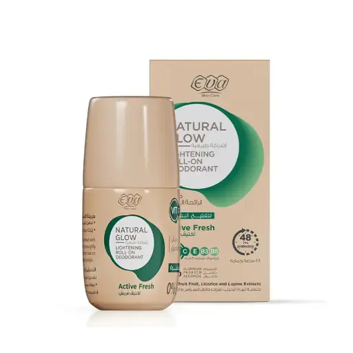 [koz225] Eva Skin Care Natural Glow Lightening Roll On Deodorant - Active Fresh - 60 Gm