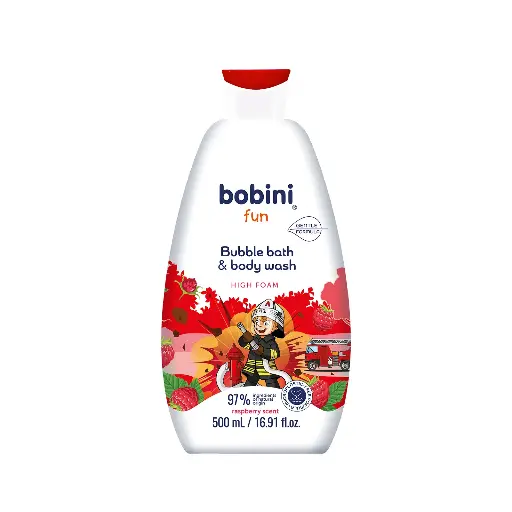 [koz648] Bobini Raspberry Scent Fun Bubble Bath and Body Wash for Kids 500 ml