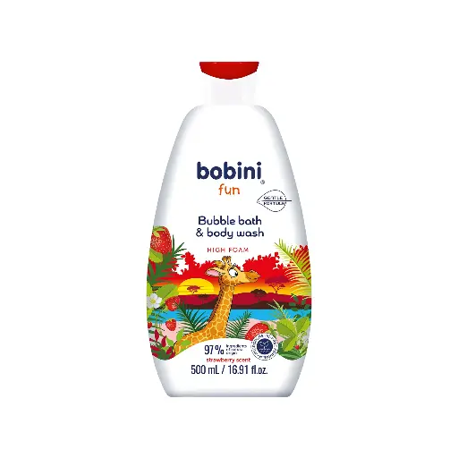 [koz649] Bobini Strawberry Scent Fun Bubble Bath and Body Wash for Kids 500ml