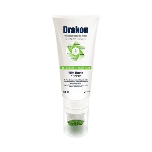 [koz1372] Drakon Whitening Facial Wash for Oily Skin with Brush - 175ml