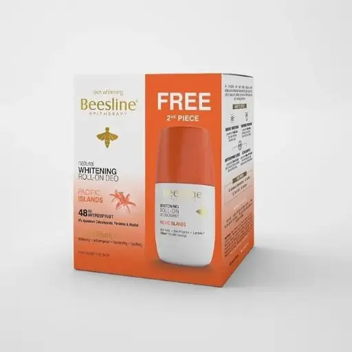 [koz1423] Beesline Whitening Roll-On Deodorant Pacific Islands 48h Protection (1+1) Promo Pack - 50 ml 
