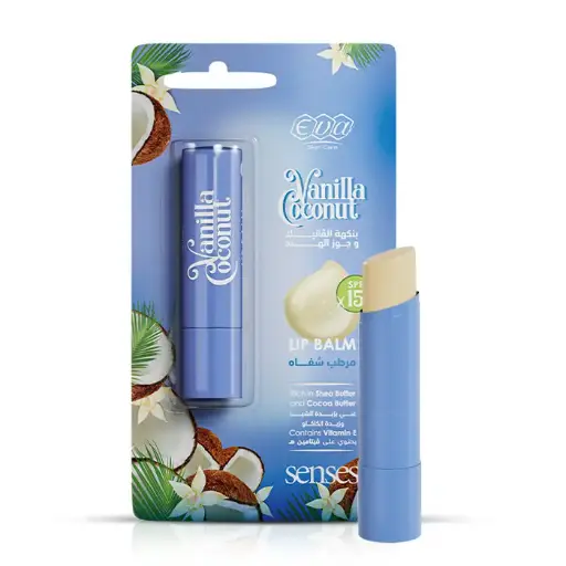 [koz1643] Eva skin care senses lip balm - vanilla coconut 4 gm