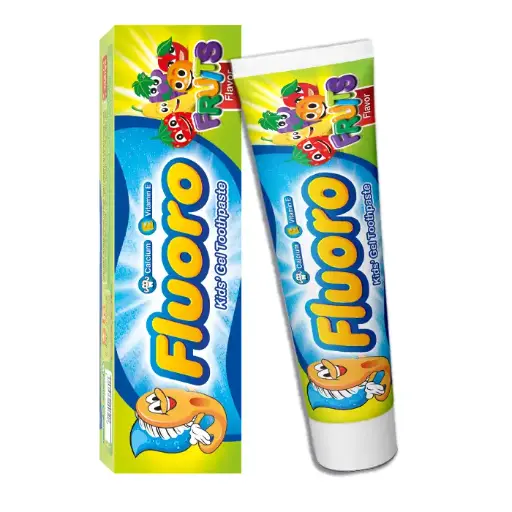 [koz1656] Fluoro Kids Toothpaste With Fruits Flavour 50 gm