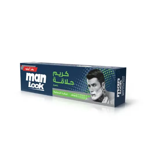 [koz1688] Man Look Shaving Cream With Aloe Vera Extract For Sensitive Skin - 40 G