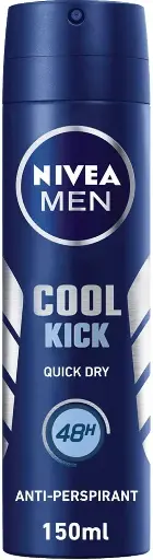 [koz2144] NIVEA MEN Deodorant Spray for Men, Cool Kick Fresh Scent, 150ml
