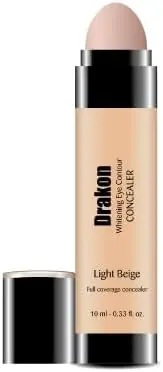 [koz2544] Drakon Eye Contour Concealer Light Beige With Sponge Applicator High Coverage for Dark Circles Treatment,Wrinkles & Puffness -10 ml