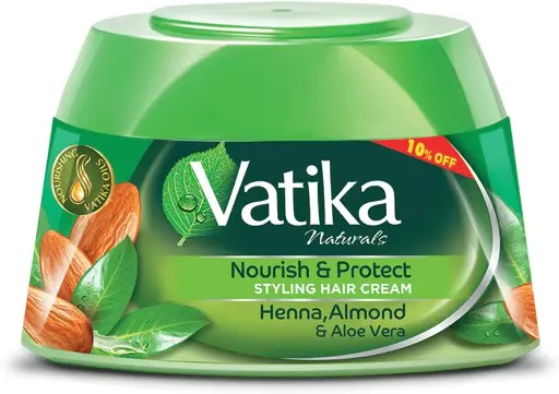[koz2956] Vatika Naturals Nourish & Protect Styling Hair Cream with Henna, Almond & Aloe Vera (125ml)